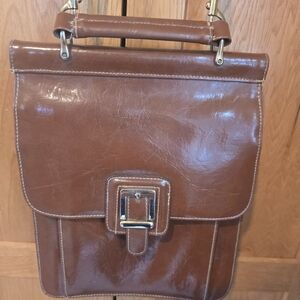 Brown Leather Satchel Handbag